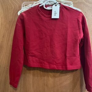 NWT Girl’s size 12 Vibe Red Cut off sweatshirt